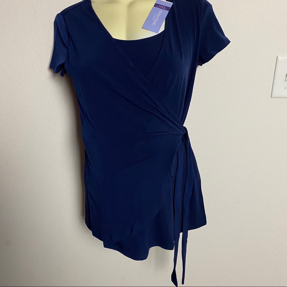 Motherhood Maternity Navy Blue Nursing Shirt